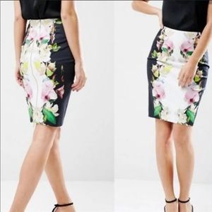 Ted Baker London Dayian Floral Skirt Top Set Sz 1